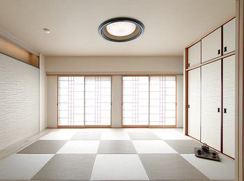 デザイン性の高い障子や琉球畳でモダンな和室に