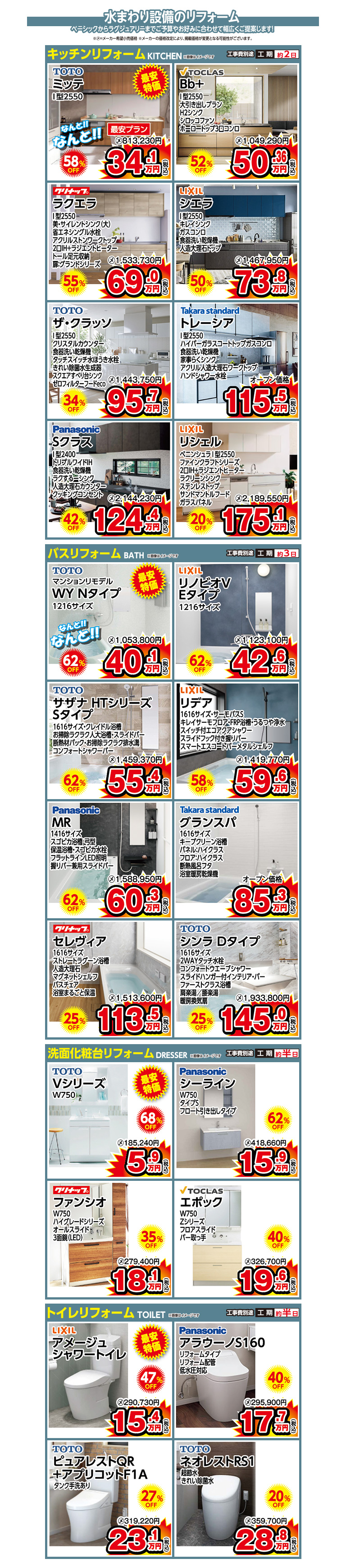 水回り設備リフォーム