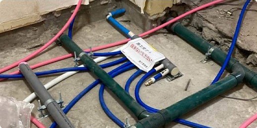 樹脂製のさや管ヘッダー工法