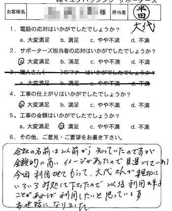 お客様アンケート 2012_4(2013年)