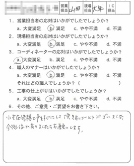 お客様アンケート voice136(2011年)
