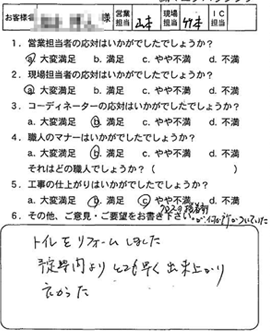 お客様アンケート voice15（2012年）