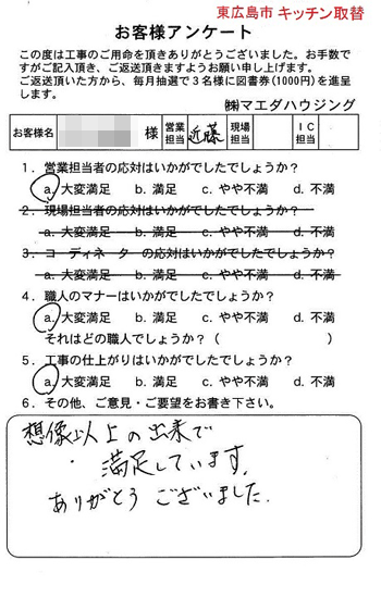 東広島市 キッチン取替