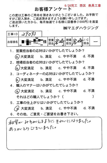 西区　表具工事