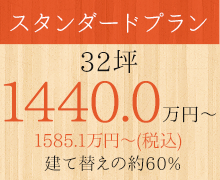 スタンダードプラン　32坪　1440.0万円～（税別）