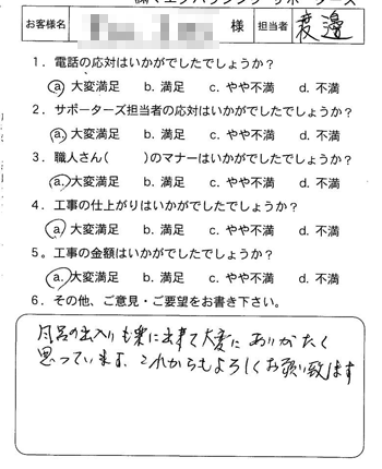 お客様アンケート 2012_10（2013年）のお客様アンケート