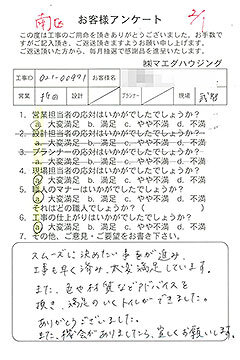 南区のお客様アンケート