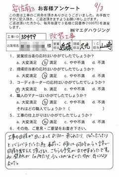 安佐南区　改装工事のお客様アンケート