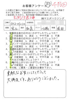 玄関改装工事のお客様アンケート