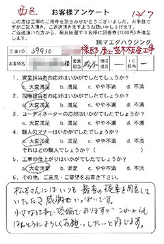 西区屋上笠木板金工事のお客様アンケート
