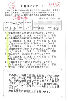 改装工事のお客様アンケート