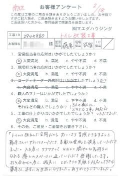 南区　トイレ改装工事のお客様アンケート
