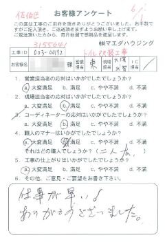 佐伯区　トイレ改装工事のお客様アンケート