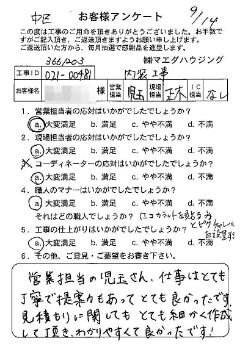 中区　内装工事のお客様アンケート