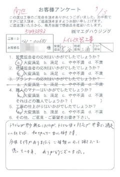 南区　トイレ改装工事のお客様アンケート