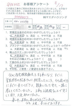 安佐北区のお客様アンケート