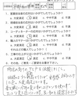 お客様アンケート voice123（2011年）のお客様アンケート