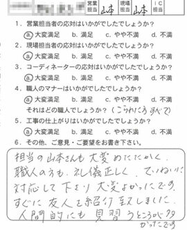 お客様アンケート voice134（2011年）のお客様アンケート