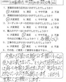 お客様アンケート voice149（2011年）のお客様アンケート