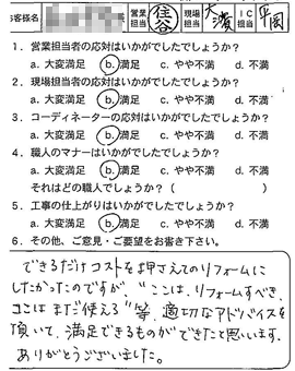 お客様アンケート voice34（2012年）のお客様アンケート